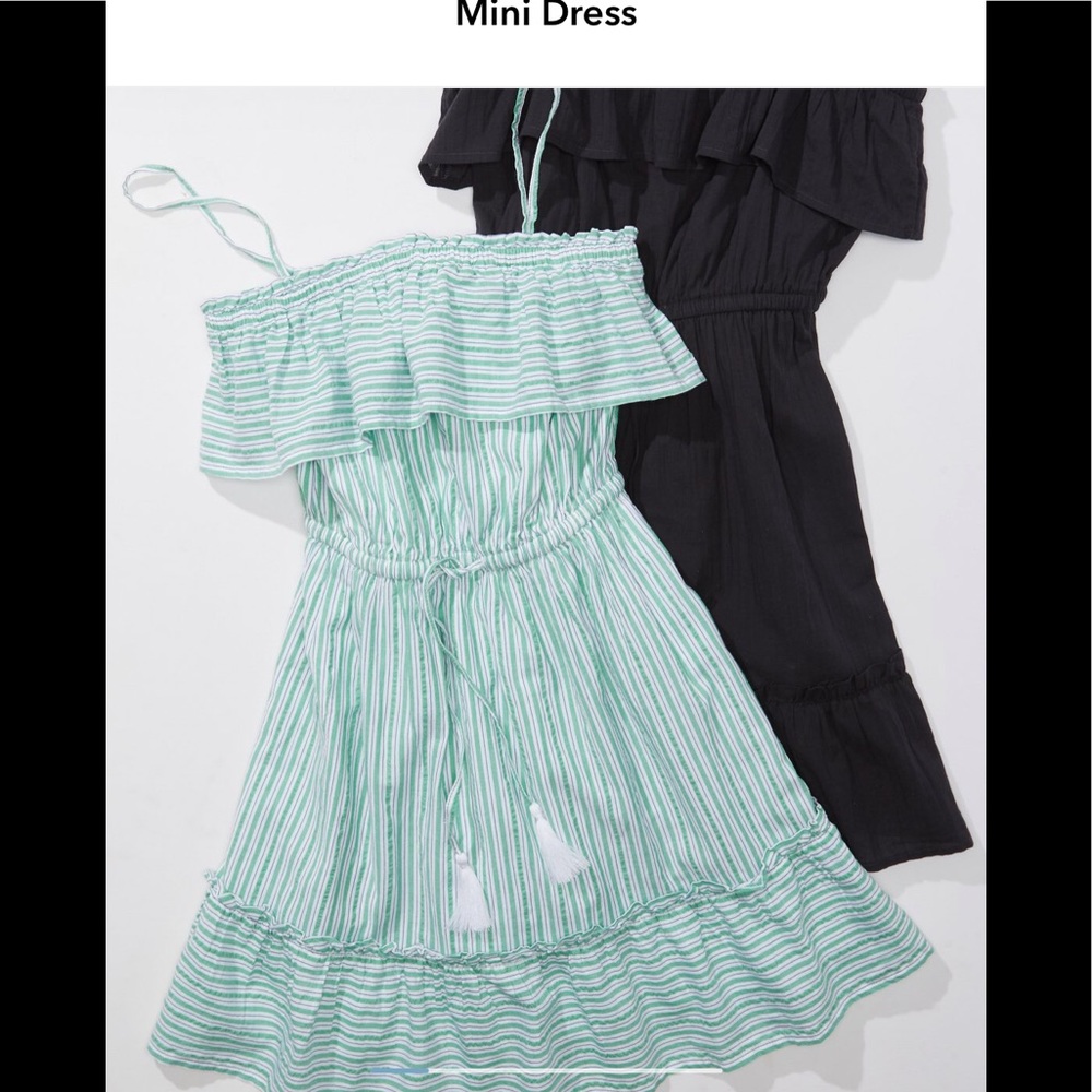 NWT AE Striped Ruffle Tube Dress